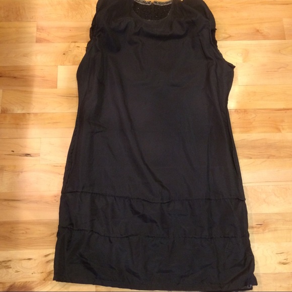 VTG Black Silk Beaded Sheath Dress XL Great Cond - Picture 14 of 15